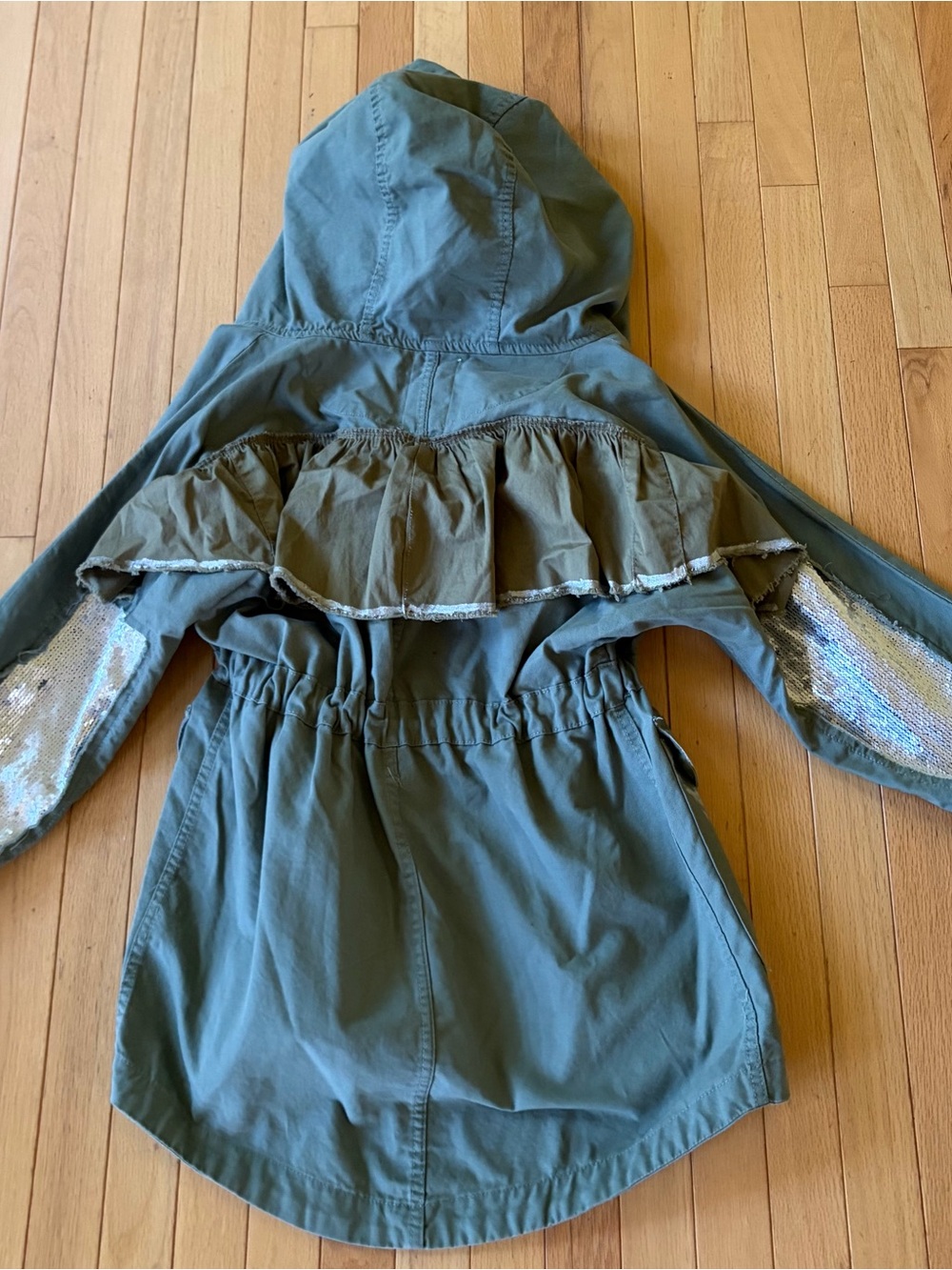Zara Woman Olive Green Hooded Utility Anorak Jacket - Picture 6 of 9